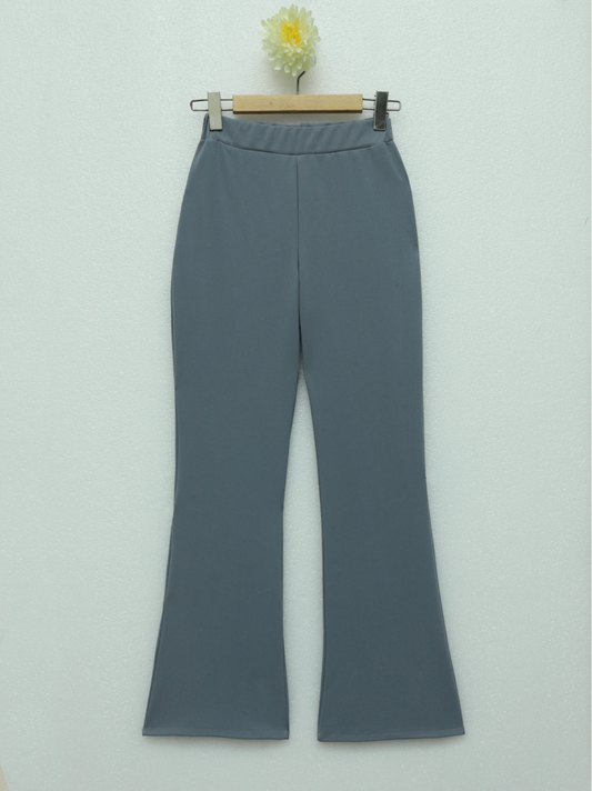 İthal Kumaş İspanyol Paça Pantolon  -Gri