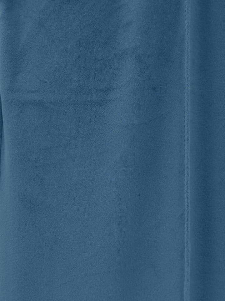 Çımalı Beli Lastikli Kadife Pantolon -Mavi