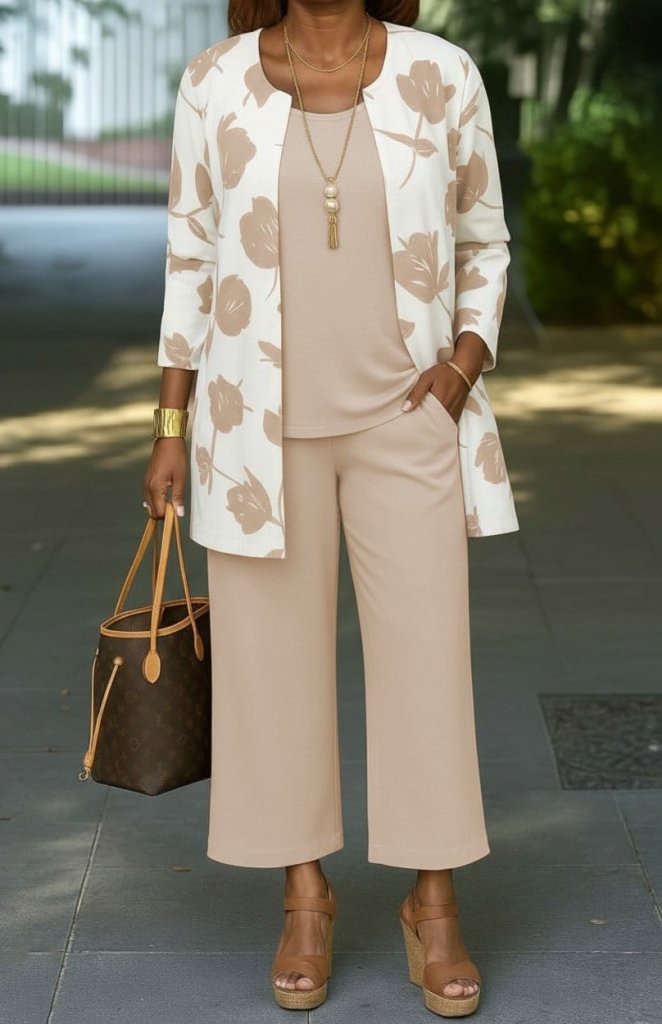 Kadın Uzun Kollu önü Açık Modal Ceket Kolsuz Viskon Iki Iplik Bluz Ve Pantolon üçlü Takım