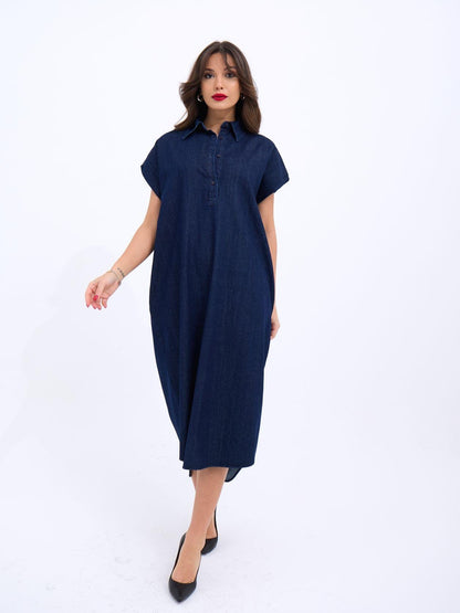 7348 KOT ELBİSE-MAVİ