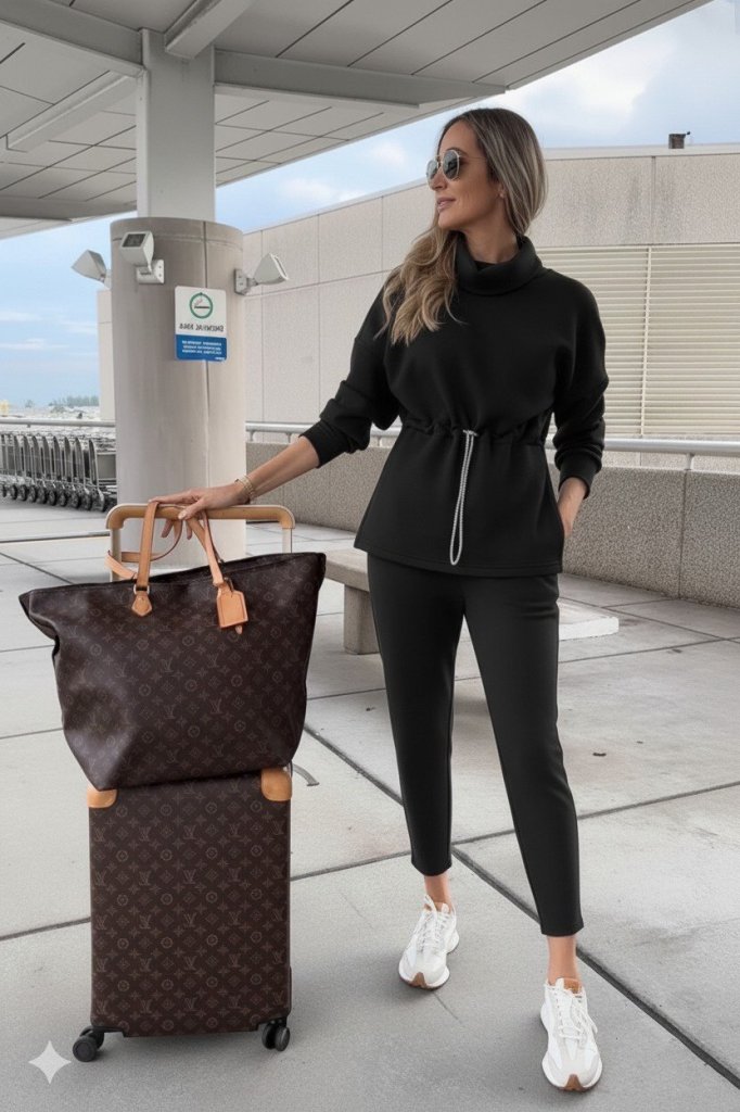 Kadın Uzun Kollu Balıkçı Yaka Belden Lastikli Modal Bluz Ve Pantolon Ikili Takım