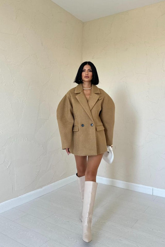 Camel İki Düğmeli Manto