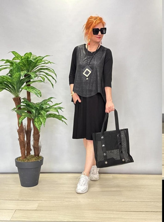 Kadın Viskon Kumaş Cep Detaylı üçlü Takım