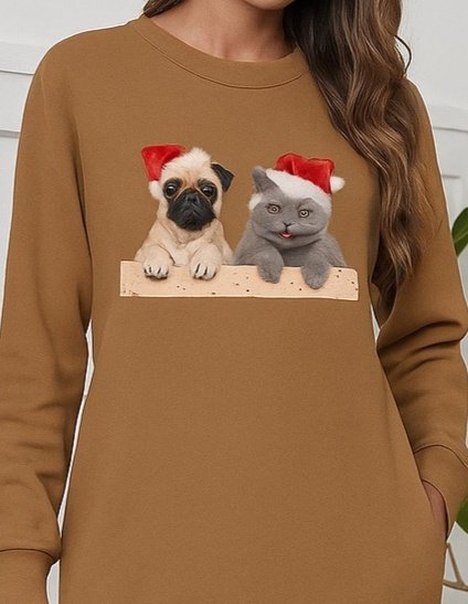 Kadın Uzun Kollu Bisiklet Yaka Desenli Viskon Iki Iplik Bluz