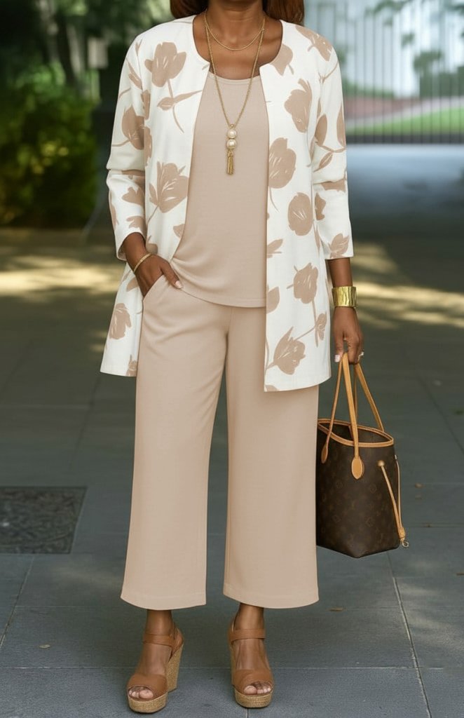 Kadın Uzun Kollu önü Açık Modal Ceket Kolsuz Viskon Iki Iplik Bluz Ve Pantolon üçlü Takım