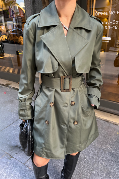 TRENCH KISA ŞANEL BOY - Haki