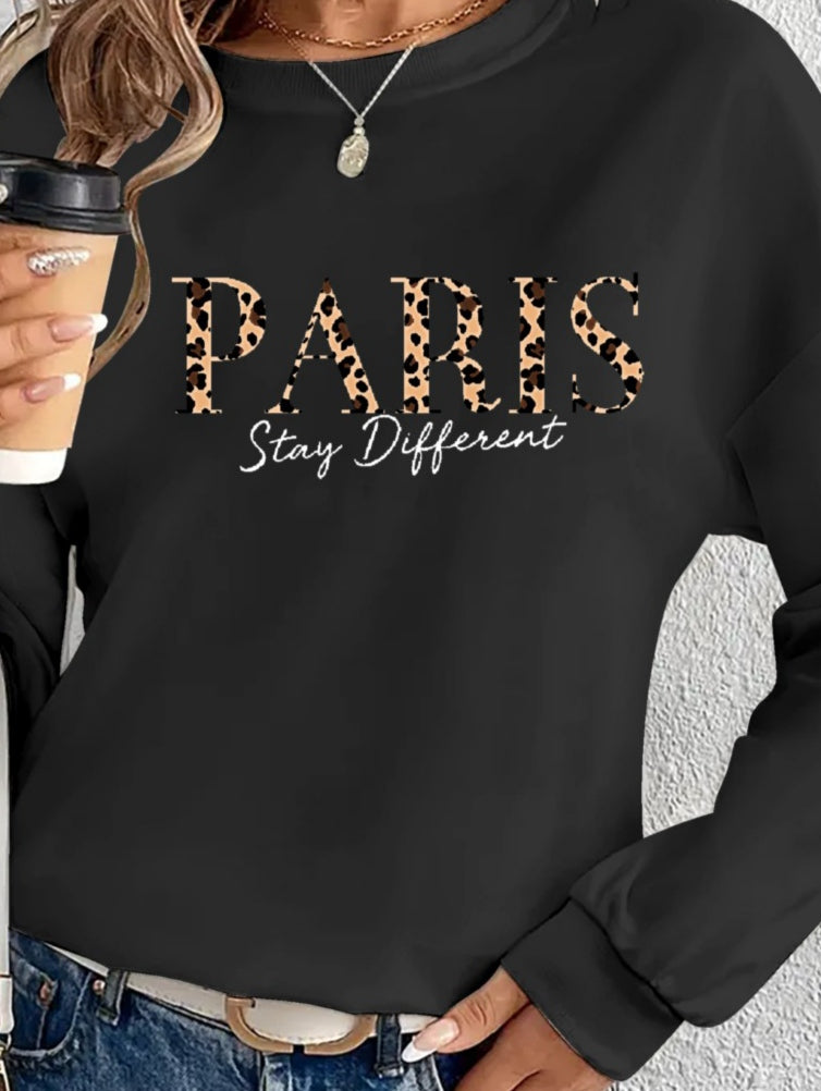 Kadın Uzun Kollu Bisiklet Yaka Desenli Viskon Iki Iplik Bluz