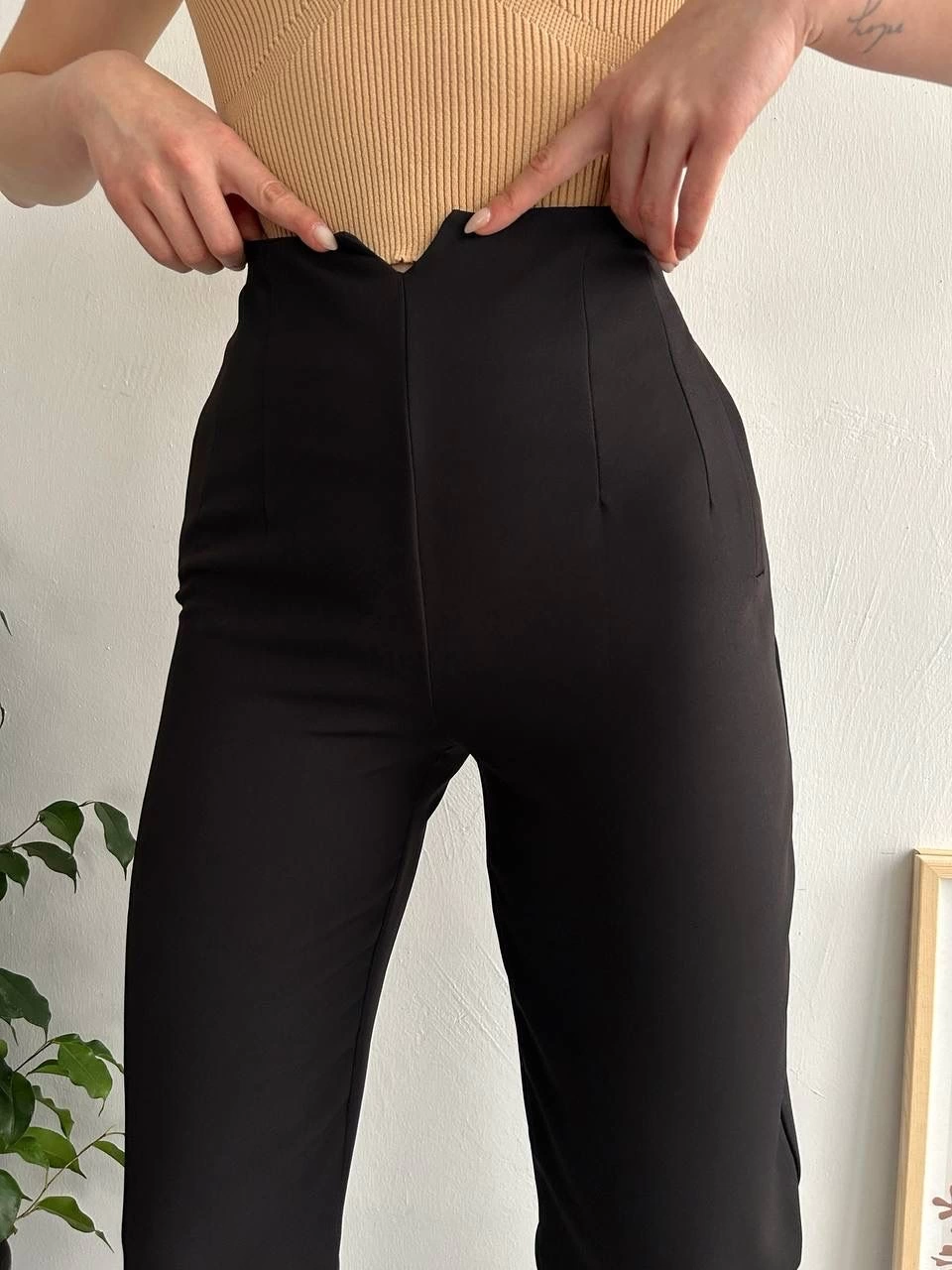 Atlas fletolu pantolon siyah