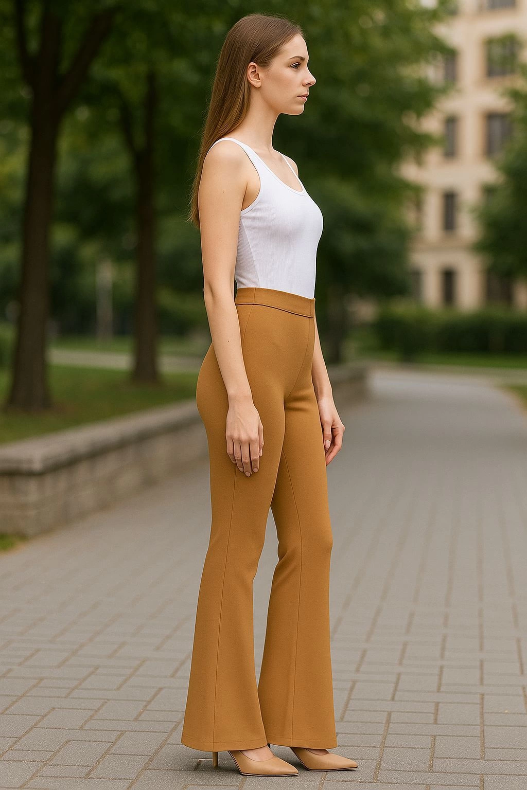 Atlas palazzo pantolon kamel