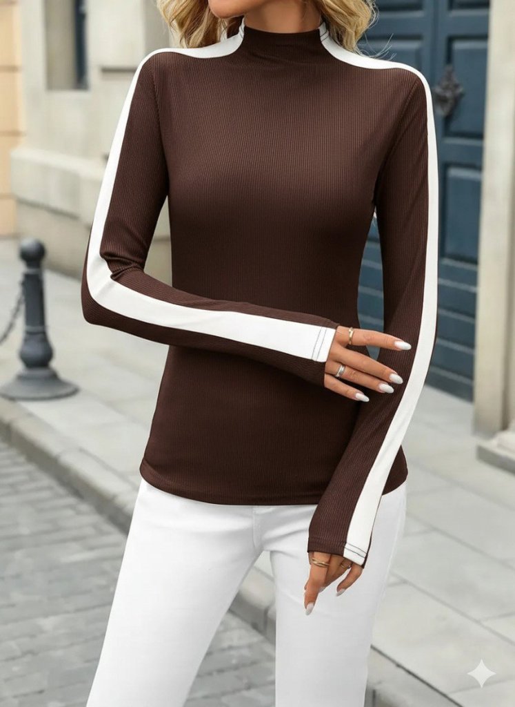 Kadın Uzun Kollu Balıkçı Yaka Kaşkorse Bluz