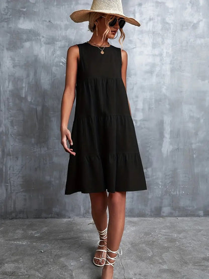 Kadın Sıfır Kol Bisiklet Yaka Aerobin Elbise