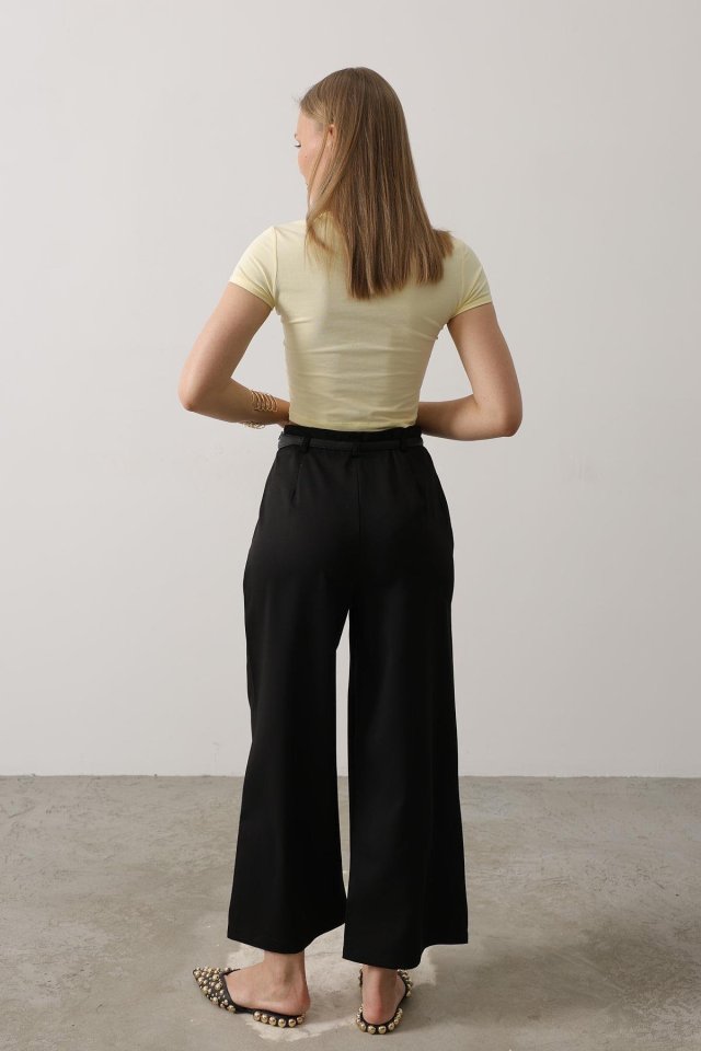 Kemer Pens Detaylı Pantolon - Siyah