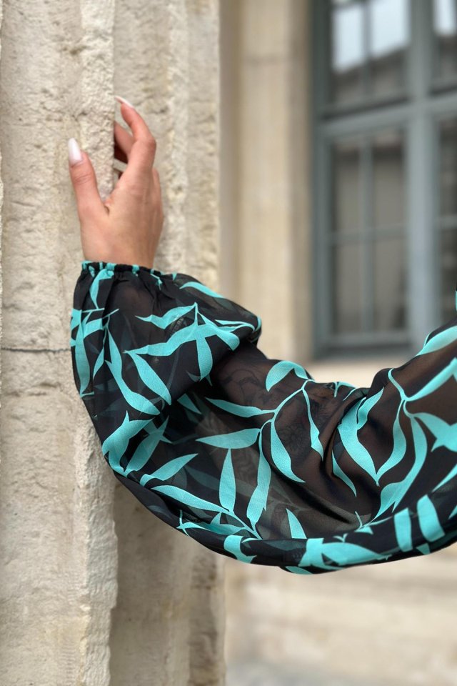 Desenli Desenli Fırfırlı Elbise