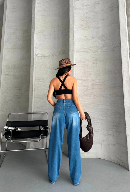 Baggy süper taş bıyık yıkama mavi jeans pantolon d2007