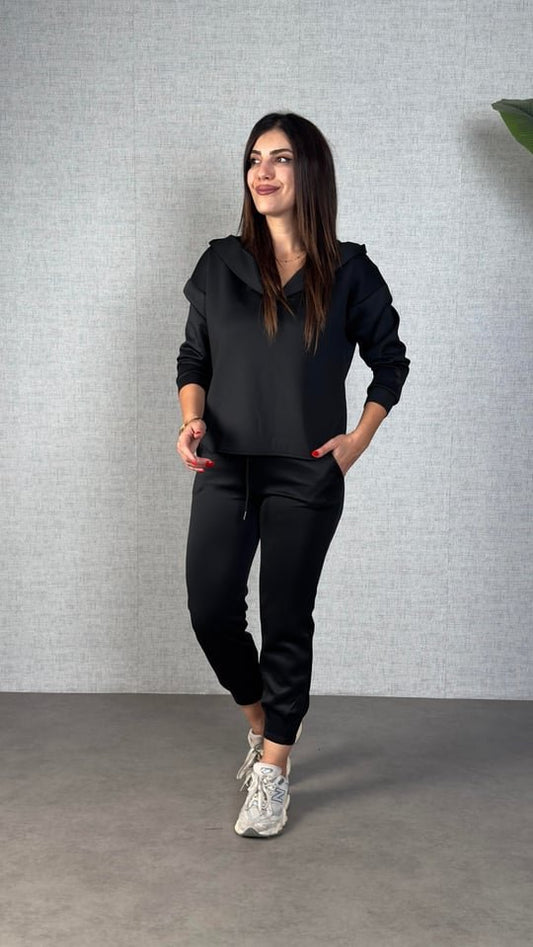 Kadın Uzun Kollu Kapüşonlu Ikili Takım