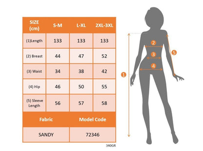 Kadın Uzun Kollu önden çapraz Detaylı Yandan Toka Detaylı Uzun Sandy Elbise