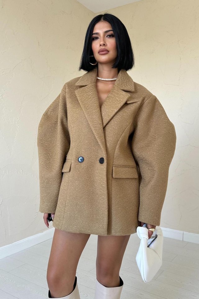 Camel İki Düğmeli Manto