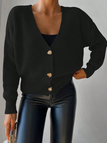 Düğme Detay Triko Bluz