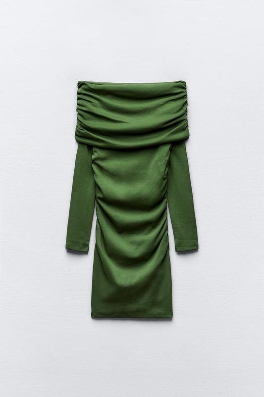 Kadın Madonna Mendil Yaka Fırsat ürün Büzgülü Mini Elbise