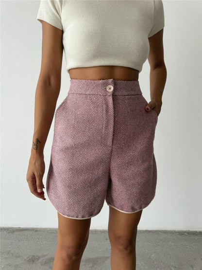 KAŞE KISA ŞORT - Gül Kurusu