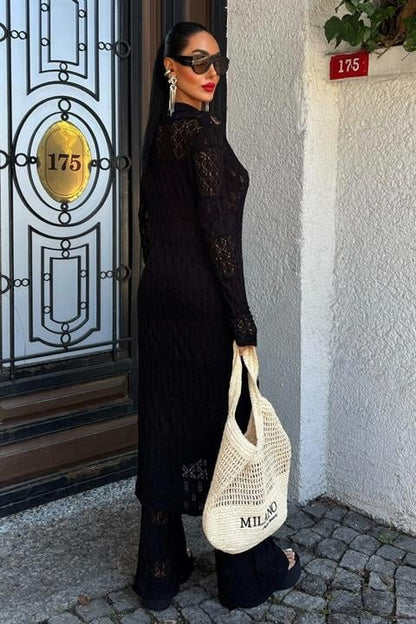 Bridget Ajurlu Uzun Hırka Takım 9881