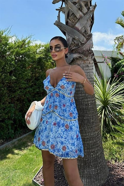 Cheryl Gold Pul Detaylı Elbise 2475-08