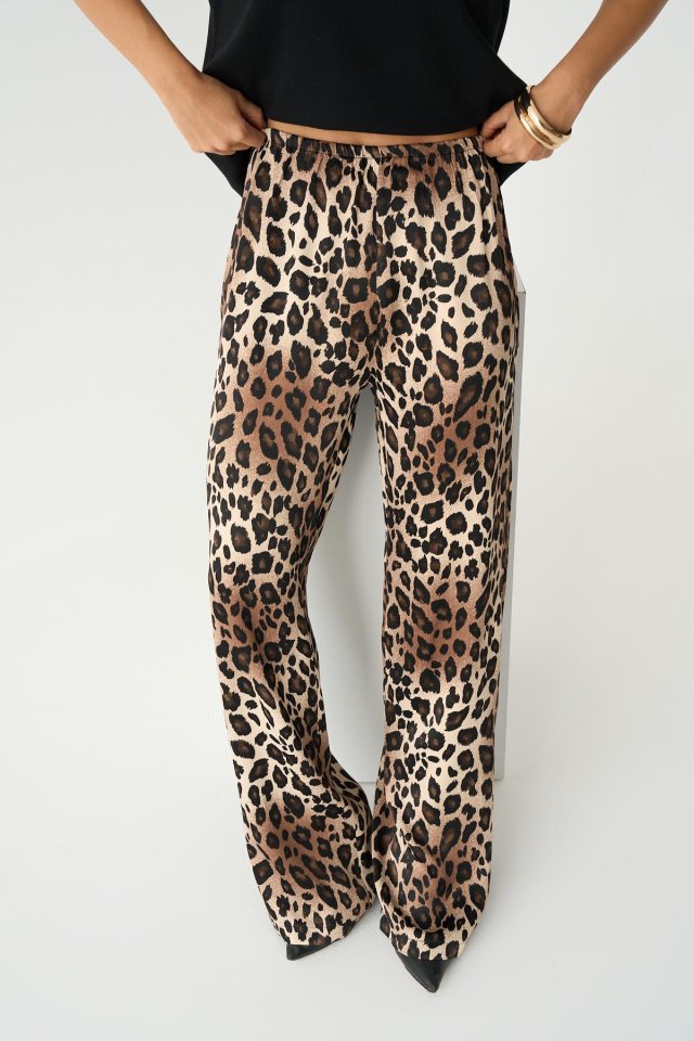 Lastikli Pantolon - Leopar
