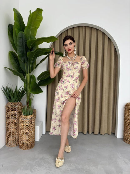 Zeze Balon Kol Elbise