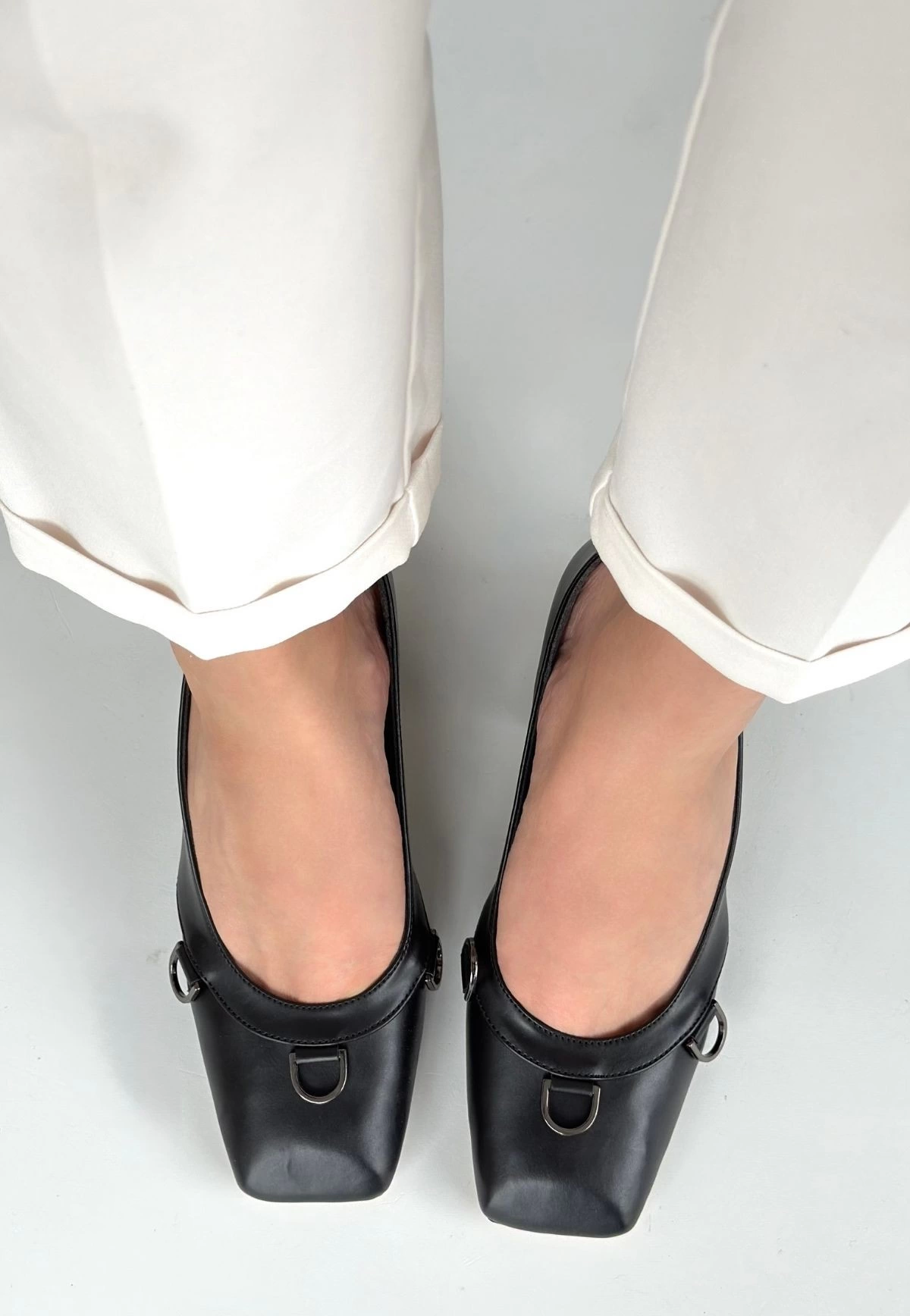 Cande Siyah Cilt Topuklu Ayakkabı