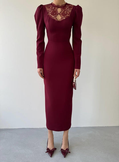 Port Dantel Detay Elbise