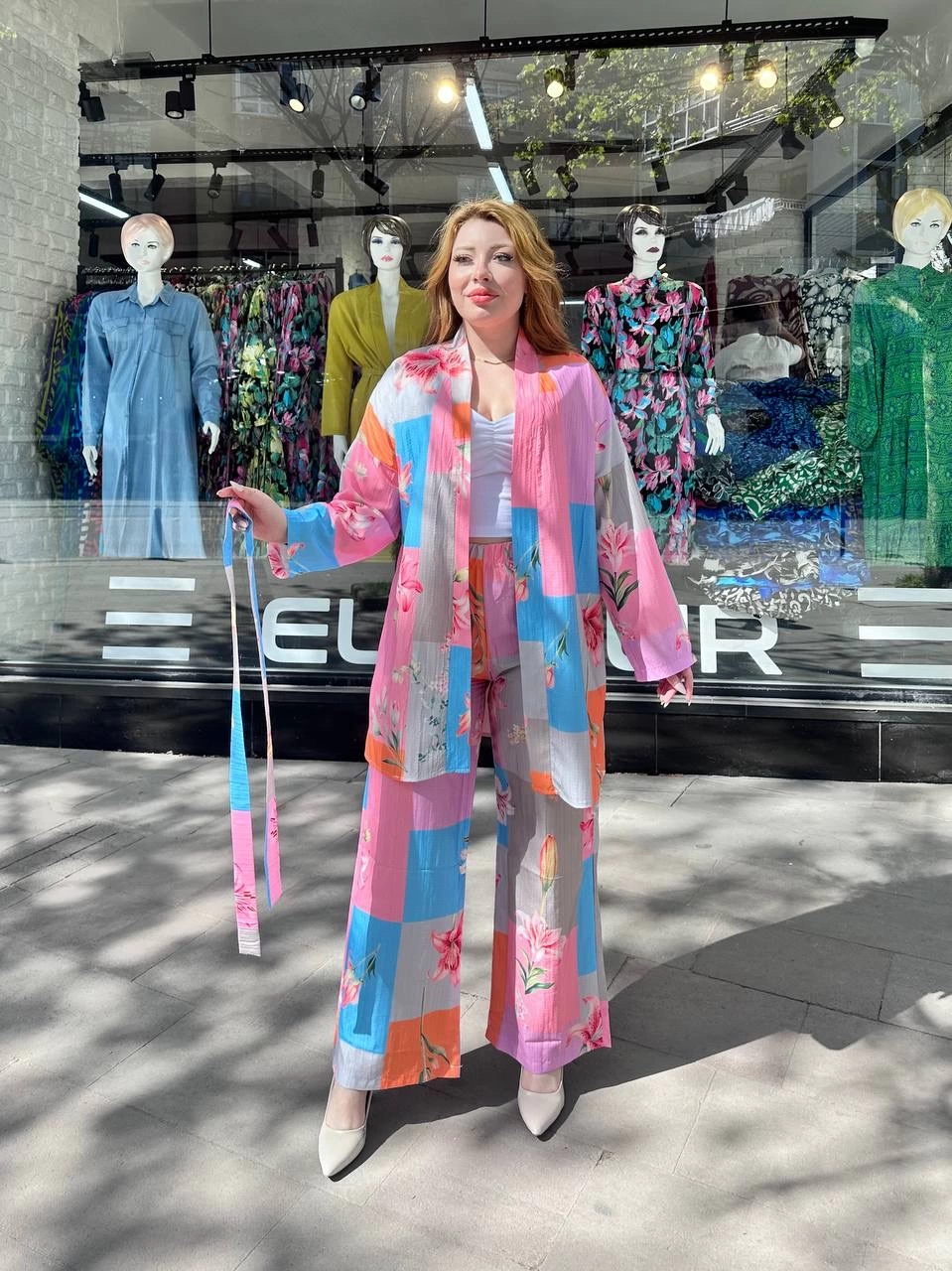 Ceketli baskılı takım