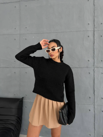 Cepli triko kazak siyah