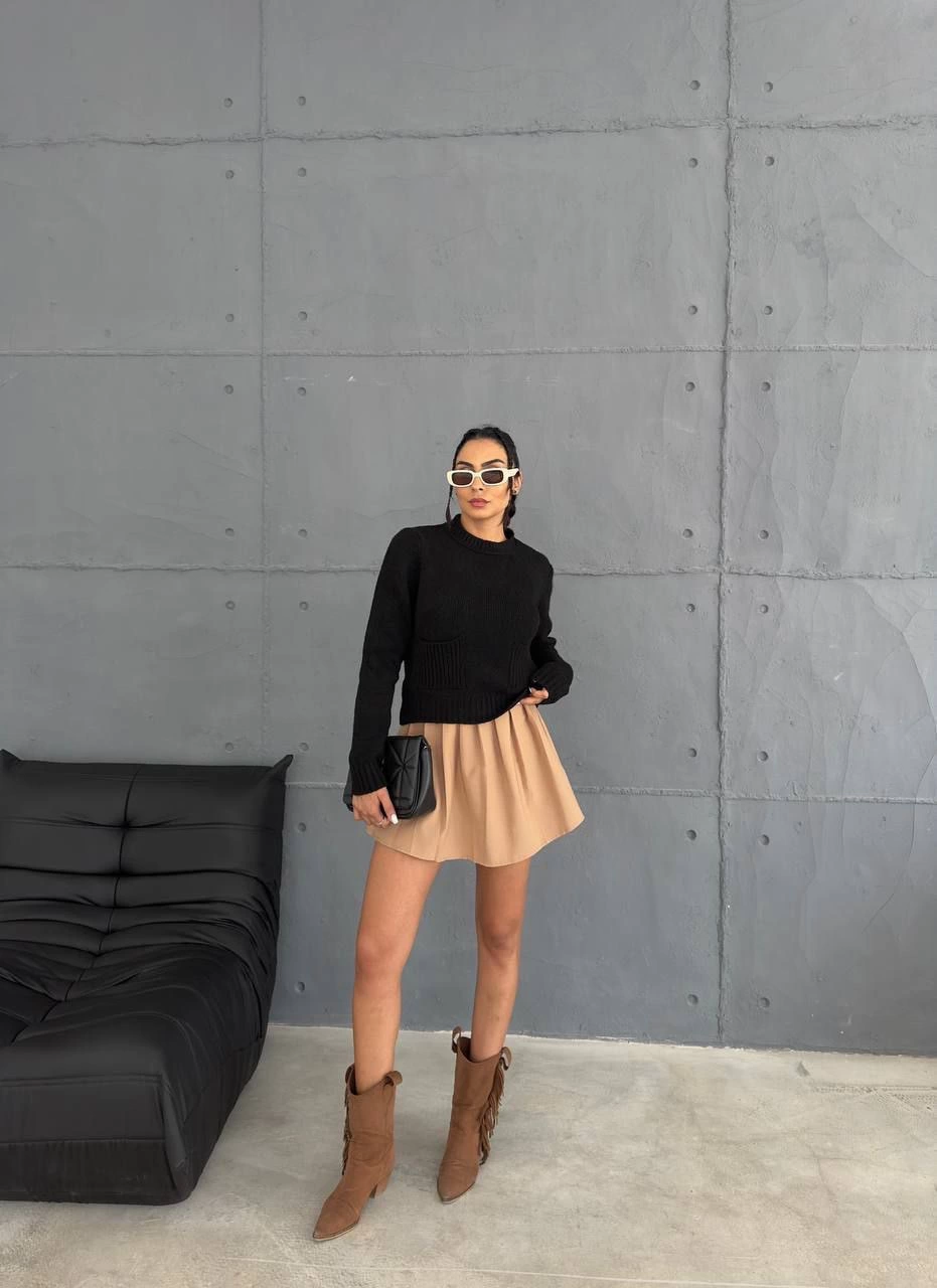 Cepli triko kazak siyah