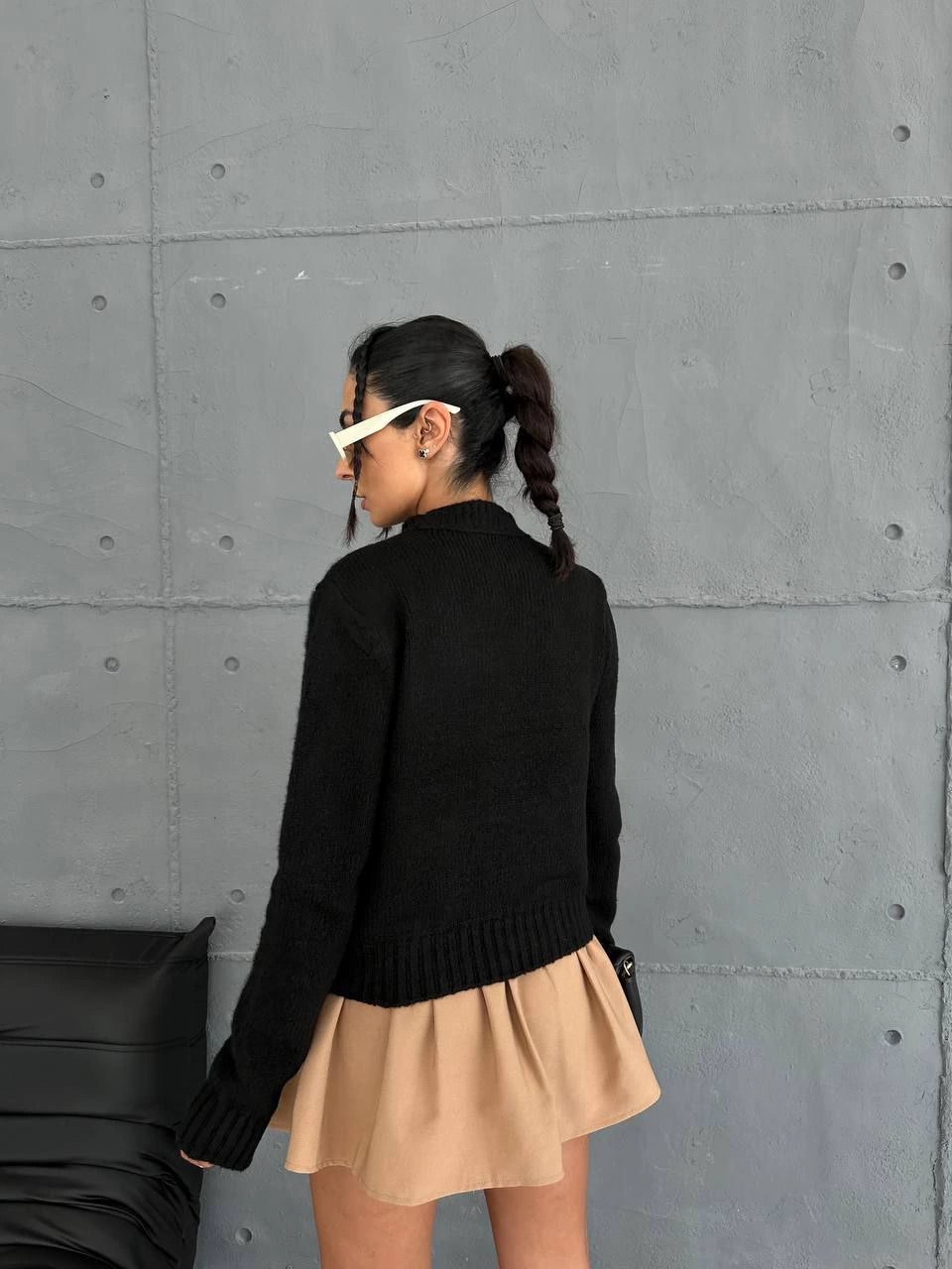 Cepli triko kazak siyah