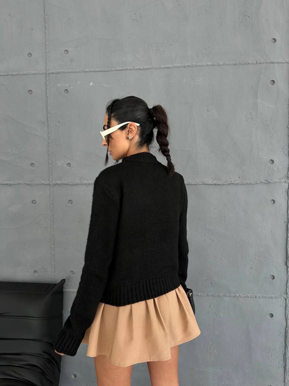 Cepli triko kazak siyah