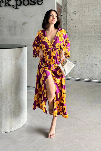 Çiçek baskılı elbise