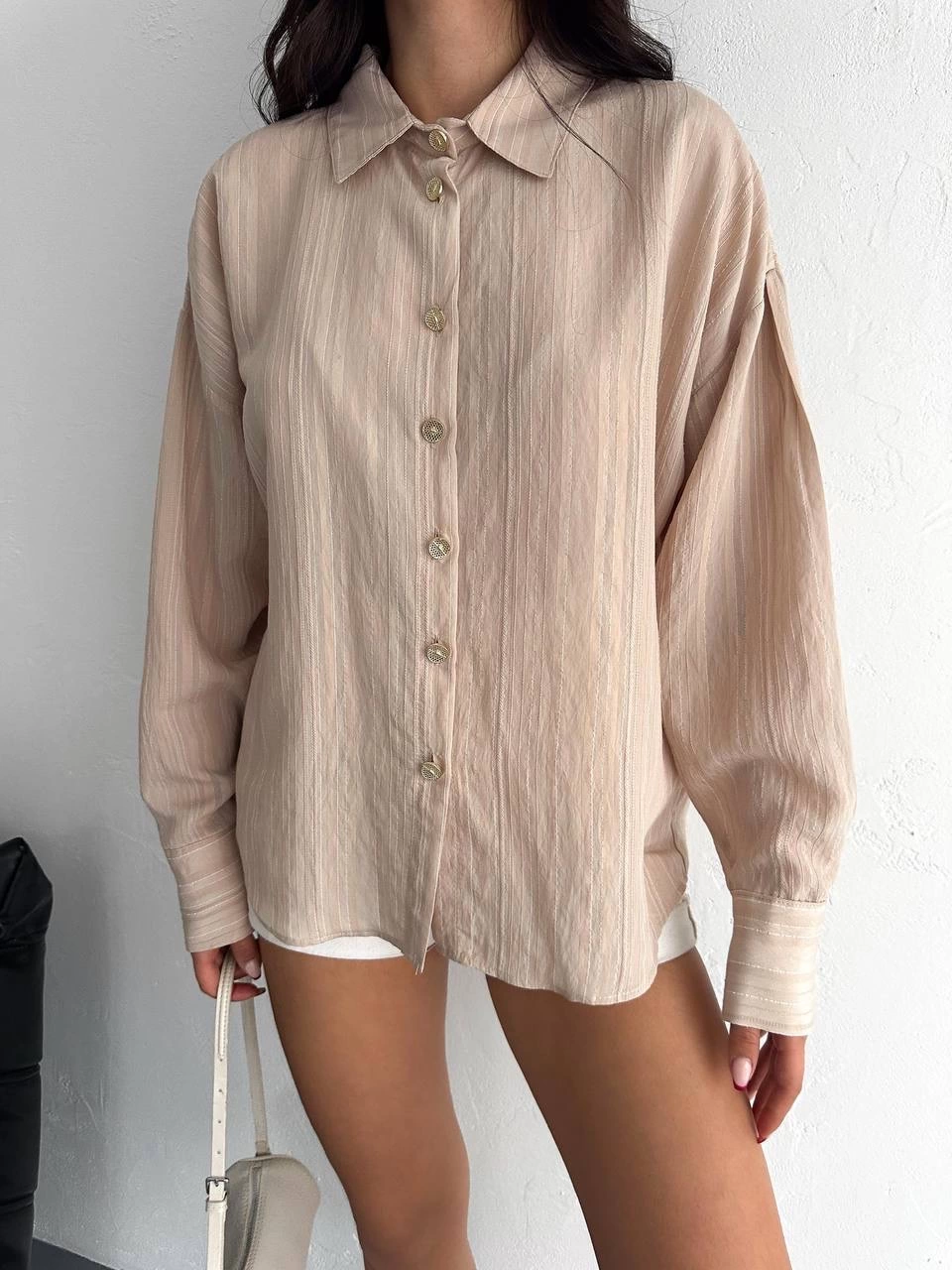 Çizgili oversize gömlek