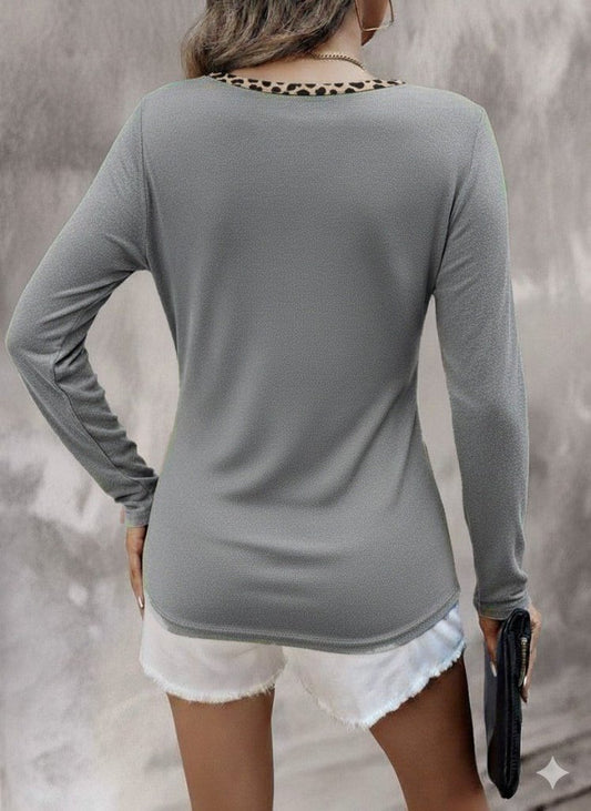 Kadın Uzun Kollu V Yakalı Kaşkorse Bluz