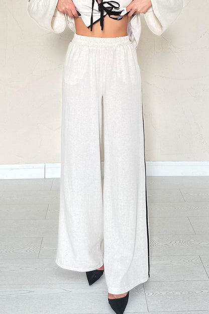 Bej Fiyonklu Keten Takım