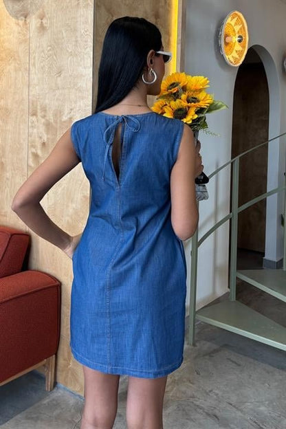 Sırt Bağcıklı Tensel Elbise 2880