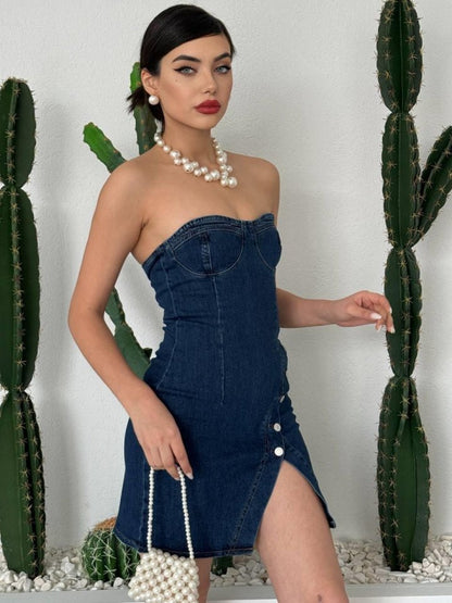 Nerg Düğme Detaylı Elbise