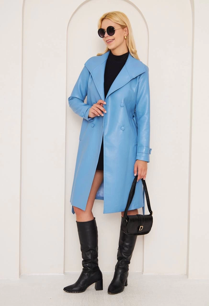 DÜĞMELİ UZUN DERİ KABAN