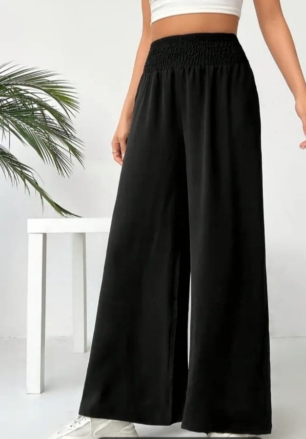 Kadın Yüksek Bel Lastikli Ithal Krep Pantolon