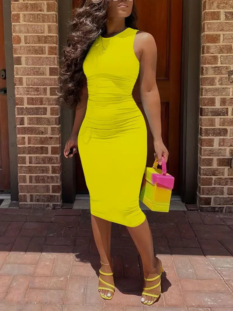 Kadın Bodycon Midi Boy Dalgıç Elbise