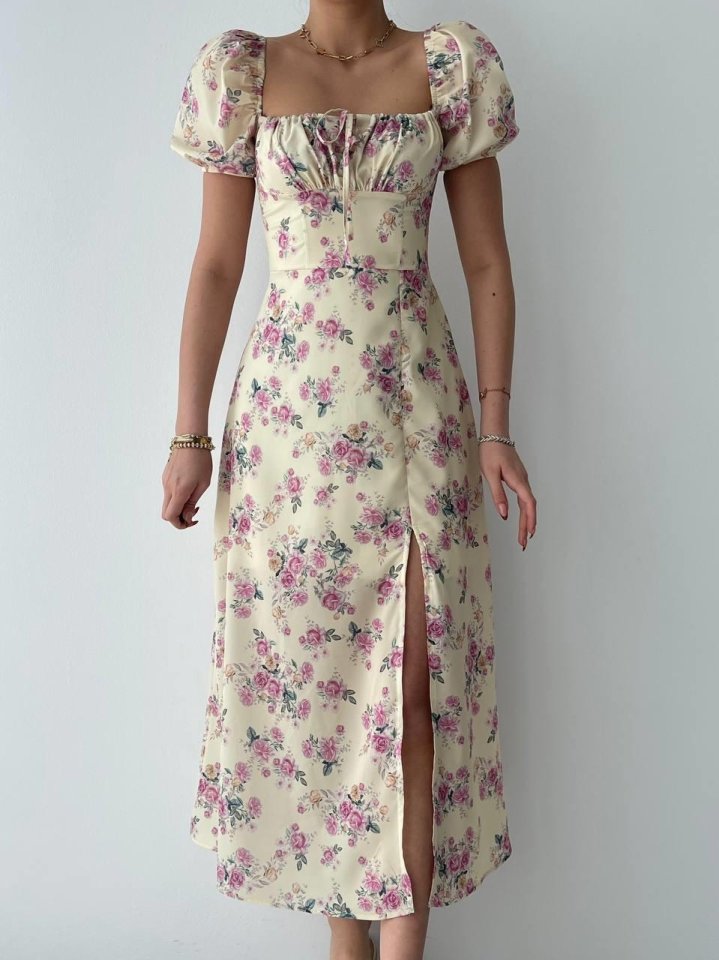 Zeze Balon Kol Elbise