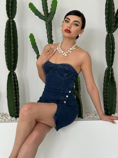 Nerg Düğme Detaylı Elbise