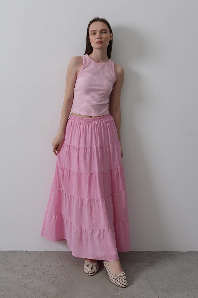 KAT KAT KETEN ETEK - Şeker Pembe