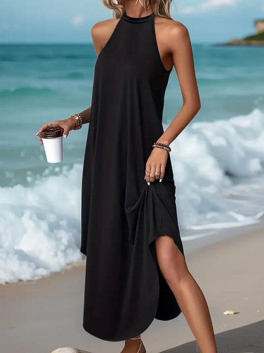 Kadın Daire Yakalı Reglan Kol Viskon Elbise