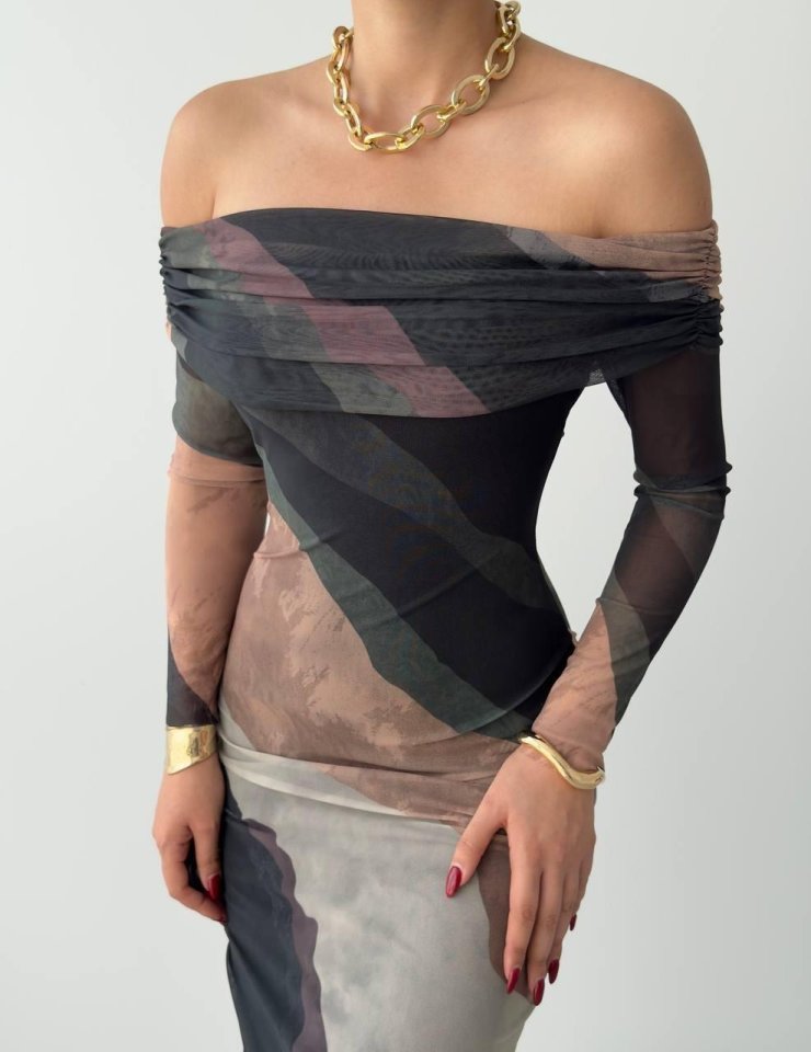 Sevilla Madonna Yaka Tül Elbise