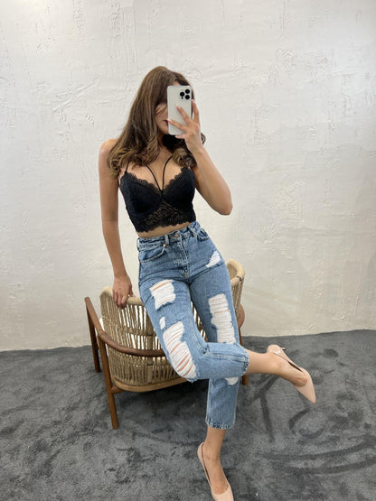 5998 KOT PANTOLON-MAVİ